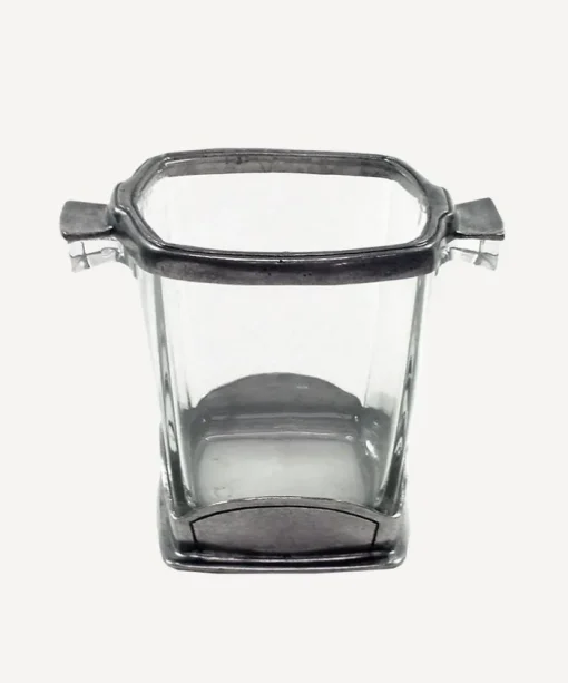 Square Pewter & Glass Ice Bucket