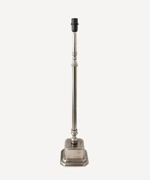 Square Tall Lampbase Antique Silver