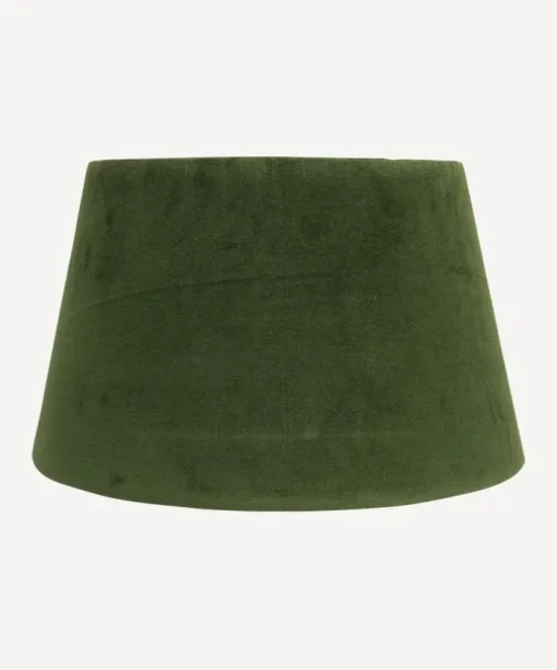 Tapered Drum Velvet Shade Olive 40cm