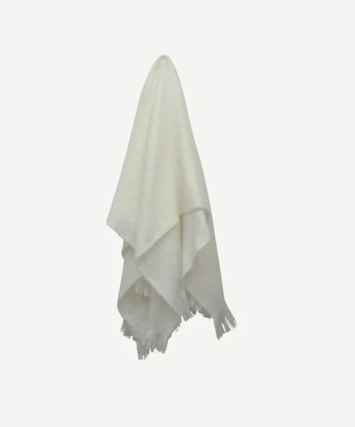 Throw Tassle Off White