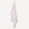 Woven Check Tea Towel Off-White & Red