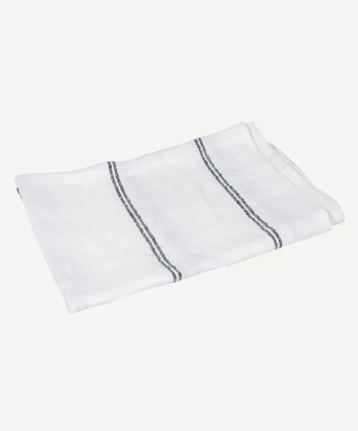 Woven Stripe Tea Towel Off-White & Black